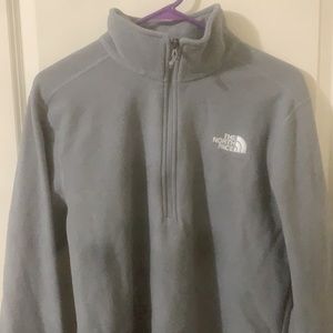 Grey North face 3/4 pullover